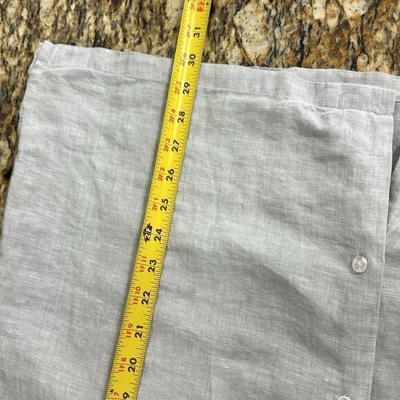 Saks Fifth Avenue Linen Gray Short Sleeve Button Down Shirt Size L - Picture 8 of 8